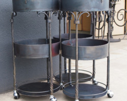 ロートアイアンロッドワゴン