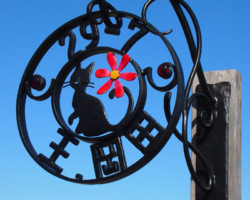 ロートアイアン猫の表札