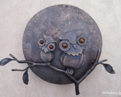 ロートアイアンフクロウの表札