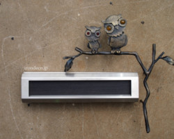 ロートアイアンフクロウの表札