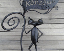 ロートアイアンカエルの表札