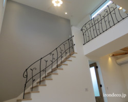 113-ロートアイアン階段手摺り ロートアイアン手摺り